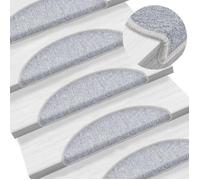 Tapis d'escalier 10 pcs 56x17x3 cm Gris clair Gris