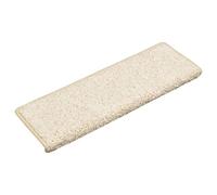 vidaXL Tapis d'escalier 10 pièces 65 x 21 x 4 cm Blanc Bord rectangulaire