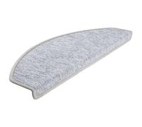 vidaXL Tapis d'escalier 10 pièces 65 x 24 x 4 cm Gris Clair Demi-Rond Grand