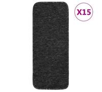 vidaXL Tapis d'escalier 15 pcs 60x25 cm Anthracite Rectangulaire