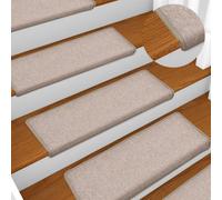 Vidaxl Tapis D'escalier 15 Pcs 65x21x4 Cm Taupe