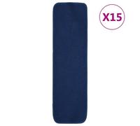 Vidaxl Tapis D'escalier 15 Pcs 70x20 Cm Bleu Marine Rectangulaire