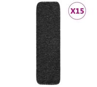 Tapis d escalier 15 pcs 75x20 cm Anthracite Rectangulaire