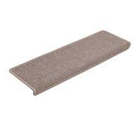 vidaXL Tapis d'Escalier 15 pcs, Protection d'Escalier Antidérapante, Moquette de Marches Insonorisante, Décoration Intérieur, 65x21x4 cm Marron Clair