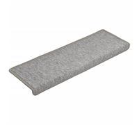 vidaXL Tapis d'Escalier 15 pcs, Protection d'Escalier Antidérapante, Moquette de Marches Insonorisante, Décoration Intérieur, 65x21x4 cm Gris Clair