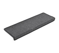 vidaXL Tapis d'Escalier 15 pcs, Protection d'Escalier Antidérapante, Moquette de Marches Insonorisante, Décoration Intérieur, 65x21x4 cm Gris Foncé