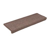 vidaXL Tapis d'Escalier 15 pcs, Protections d'Escalier Antidérapantes, Moquettes de Marches Insonorisantes, Décorations Intérieur, 65x21x4 cm Marron