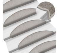 vidaXL Tapis d'escalier 15 pcs Taupe 56 x 17 x 3 cm 133882