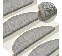 vidaXL Tapis d'escalier 15 pièces 56 x 17 x 3 cm Gris clair Demi-rond 322370