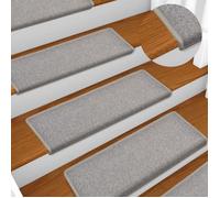Tapis d'escalier 15 pcs 65x25 cm Gris clair