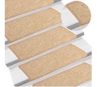Vidaxl Tapis D'escalier Auto-Adhésifs 15 Pcs Marron Clair 65x25 Cm