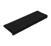 vidaXL Tapis d'escalier 15 pièces 65 x 21 x 4 cm Noir Bord rectangulaire