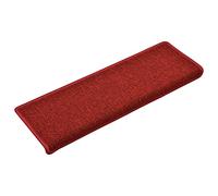 vidaXL Tapis d'escalier 15 pièces 65 x 21 x 4 cm Rouge bordure rectangulaire
