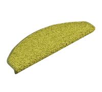 vidaXL Tapis d'escalier 15 pièces demi‑rond Grand 65 x 21 x 4 cm Vert