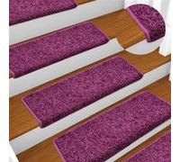 vidaXL Tapis d'escalier 15 pièces 65 x 21 x 4 cm Violet Bord rectangulaire 134580 Violet G