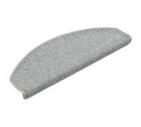 vidaXL Tapis d'escalier 15 pièces, 65 x 24 x 4 cm, gris clair, demi-rond, grand