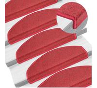 vidaXL Tapis d'escalier 15 pièces 65 x 24 x 4 cm Rouge Demi-rond Grand 133889