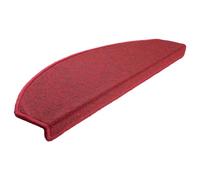 vidaXL Tapis d'escalier 15 pièces 65 x 24 x 4 cm Rouge Demi-Rond Grand