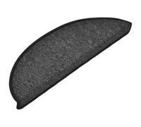 vidaXL Tapis d'escalier 20 pièces 56 x 17 x 3 cm Anthracite Demi-Rond
