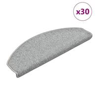 Vidaxl Tapis D'escalier 30 Pcs Gris Clair 65x24x4 Cm
