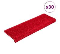 vidaXL Tapis d'escalier 30 pièces 65 x 21 x 4 cm Bordure rectangulaire rouge 3365832