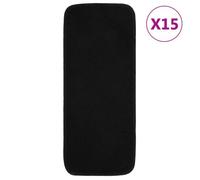 vidaXL Tapis d'escalier antidérapants 15pcs 60x25cm Noir Rectangulaire