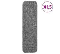 vidaXL Tapis d'escalier antidérapants 15pcs 75x20cm Gris Rectangulaire