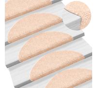 Vidaxl Tapis D'escalier Auto-Adhésif Poinçon Aiguilleté 15 Pcs Marron