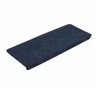 vidaXL Tapis d'Escalier Auto-adhésifs 15 pcs, Protections d'Escalier Antidérapantes, Moquettes de Marches, Couvre-marches, 65x24,5x3,5 cm Bleu