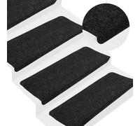 Vidaxl Tapis D'escalier Auto-Adhésifs 15 Pcs 65x28 Cm Anthracite