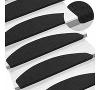 vidaXL Tapis d'escalier Auto-adhésifs 15 pcs Anthracite, Tapis de Marche Modernes, antidérapants, Confortables, Tapis pour intérieur, réduisent Le Bruit