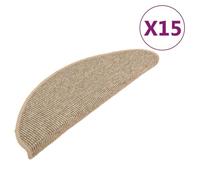 Vidaxl Tapis D'escalier Auto-Adhésifs 15 Pcs Beige Foncé 65x25 Cm