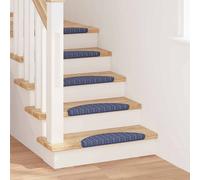 Vidaxl Tapis D'escalier Auto-Adhésifs 15 Pcs Bleu 56 X 17 X 3 Cm