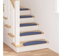 Vidaxl Tapis D'escalier Auto-Adhésifs 15 Pcs Bleu 65 X 21 X 4 Cm