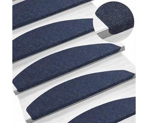 vidaXL Tapis d'escalier Auto-adhésifs 15 pcs Bleu 80 x 28 x 3,5 cm, Tapis de Marche Modernes, antidérapants, Confortables, Tapis pour intérieur, réduisent Le Bruit