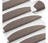 Vidaxl Tapis D'escalier Auto-Adhésifs 15 Pcs Café 80 X 24,5 X 3,5 Cm