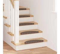 Vidaxl Tapis D'escalier Auto-Adhésifs 15 Pcs Marron 56 X 17 X 3 Cm