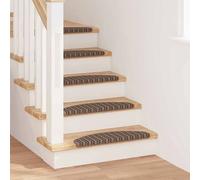 Vidaxl Tapis D'escalier Auto-Adhésifs 15 Pcs Marron 65 X 21 X 4 Cm