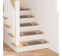 Vidaxl Tapis D'escalier Auto-Adhésifs 15 Pcs Marron 65 X 21 X 4 Cm