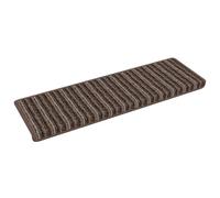 vidaXL Tapis d'escalier Auto-adhésifs 15 pcs Marron 65 x 21 x 4 cm, Tapis de Couloir rectangulaire, Design Moderne, Tapis antidérapant, déco Qui amortit Le Son pour Salon et sécurité