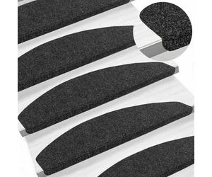 vidaXL Tapis d'escalier Auto-adhésifs 15 pcs Noir 80 x 28 x 3,5 cm, Tapis de Marche Modernes, antidérapants, Confortables, Tapis pour intérieur, réduisent Le Bruit