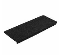 vidaXL Tapis d'Escalier Auto-adhésifs 15 pcs, Protections d'Escalier Antidérapantes, Moquettes de Marches, Couvre-marches, 65x24,5x3,5 cm Noir