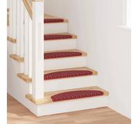Vidaxl Tapis D'escalier Auto-Adhésifs 15 Pcs Rouge 65 X 21 X 4 Cm