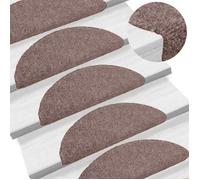 vidaXL Tapis d'escalier auto-adhésifs 15 pièces 65 x 21 x 4 cm Marron clair Demi-rond Grand 132696