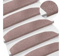 vidaXL Tapis d'escalier Auto-adhésifs 15 pcs Beige 80 x 24,5 x 3,5 cm, Tapis de Marche décoratifs en Demi-Lune, antidérapants, Confortables et Modernes pour la Maison