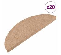 vidaXL Tapis d'escalier auto-adhésifs 20 pcs beige 65x22,5x3,5 cm, bande de roulement, tapis de bande de roulement 3365896