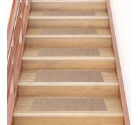 Vidaxl Tapis D'escalier Auto-Adhésifs 30 Pcs Marron Clair 76x20 Cm