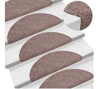 15x Tapis d'Escalier Poinçon Aiguilleté Marche Sol Auto-adhésif Maison vidaXL