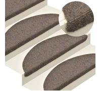 vidaXL Tapis d'escalier auto-adhésifs 5 pièces 65 x 21 x 4 cm Beige Demi-rond Grand 149716