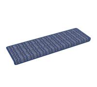 vidaXL Tapis d'escalier Auto-adhésifs Rayé 15 pcs Bleu 65 x 21 x 4 cm, Tapis de Couloir rectangulaire, Design Moderne, Tapis antidérapant, déco Qui amortit Le Son pour Salon et sécurité